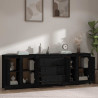 Szafka, czarna, 230x35x80 cm, lite drewno sosnowe