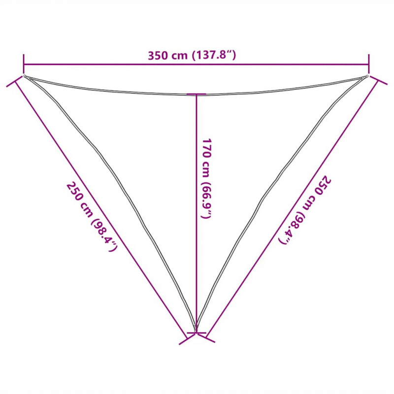 Żagiel przeciwsłoneczny 160 g/m², taupe, 2,5x2,5x3,5 m, HDPE