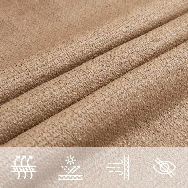 Żagiel przeciwsłoneczny, 160 g/m², taupe, 3,6x3,6x3,6m, HDPE