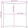 Żagiel przeciwsłoneczny, 160 g/m², ciemnozielony, 3x3 m, HDPE