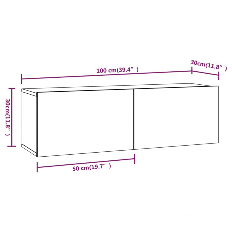 Zestaw 6 szafek telewizyjnych, przydymiony dąb