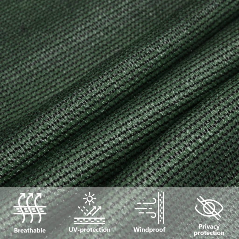 Żagiel przeciwsłoneczny, 160 g/m², ciemnozielony, 2x3,5 m, HDPE