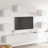 Zestaw 7 szafek TV, Biały, materiał drewnopochodny