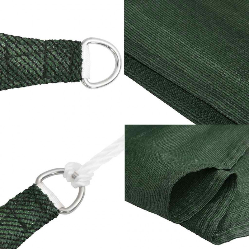 Żagiel przeciwsłoneczny, 160 g/m², trapezowy, ciemnozielony