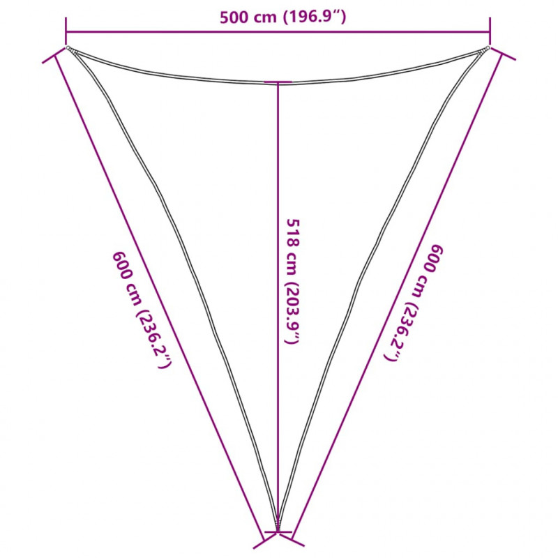 Żagiel przeciwsłoneczny, 160 g/m², żółty, 5x6x6 m, HDPE