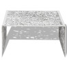 Ażurowy stolik kawowy z aluminium, kolor srebrny