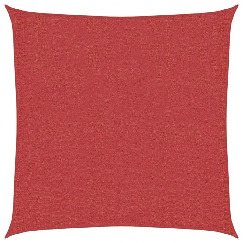 Żagiel przeciwsłoneczny, 160 g/m², czerwony, 7x7 m, HDPE