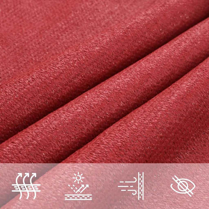 Żagiel przeciwsłoneczny, 160 g/m², czerwony, 4/5x4 m, HDPE