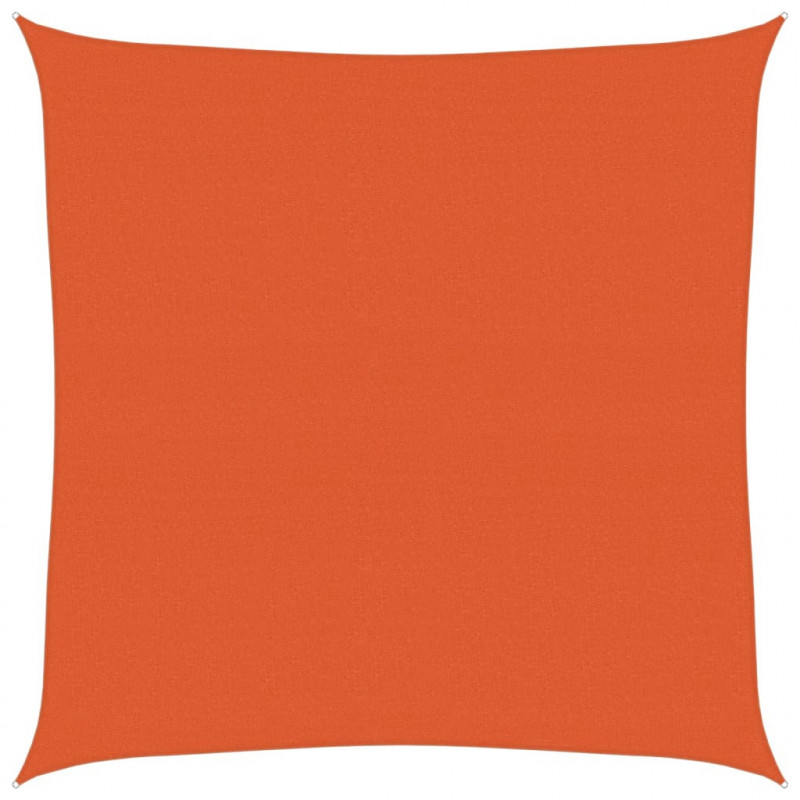 Żagiel przeciwsłoneczny, 160 g/m², kwadrat, pomarańcz, 7x7 m