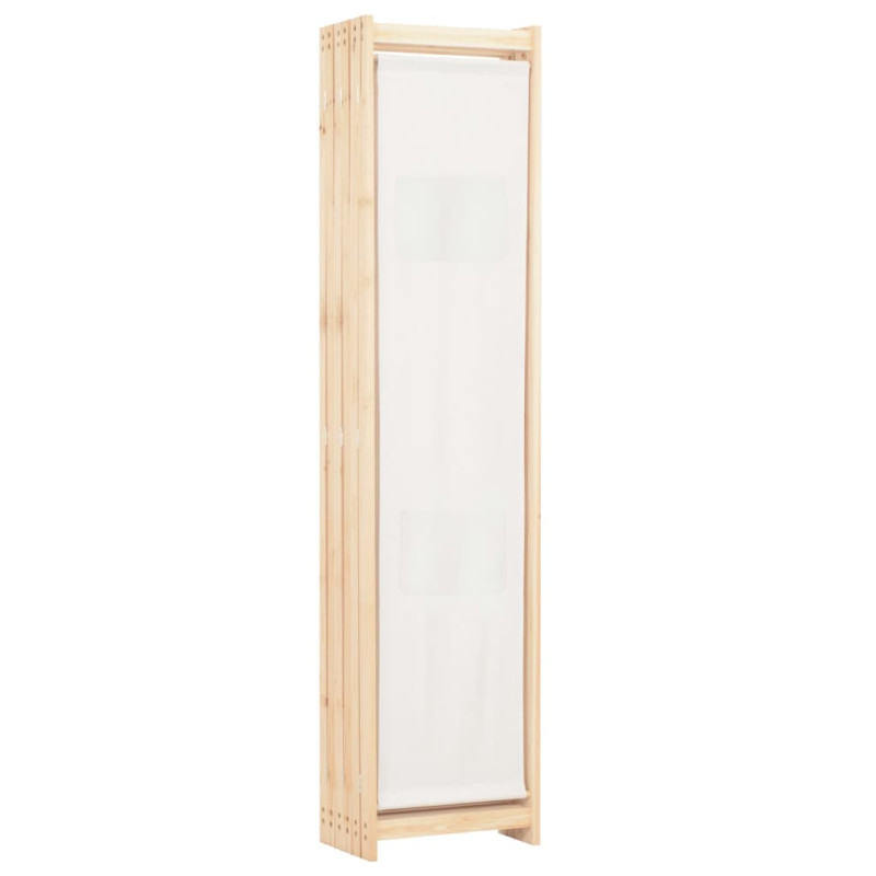 Parawan 6-panelowy, kremowy, 240 x 170 x 4 cm, tkanina