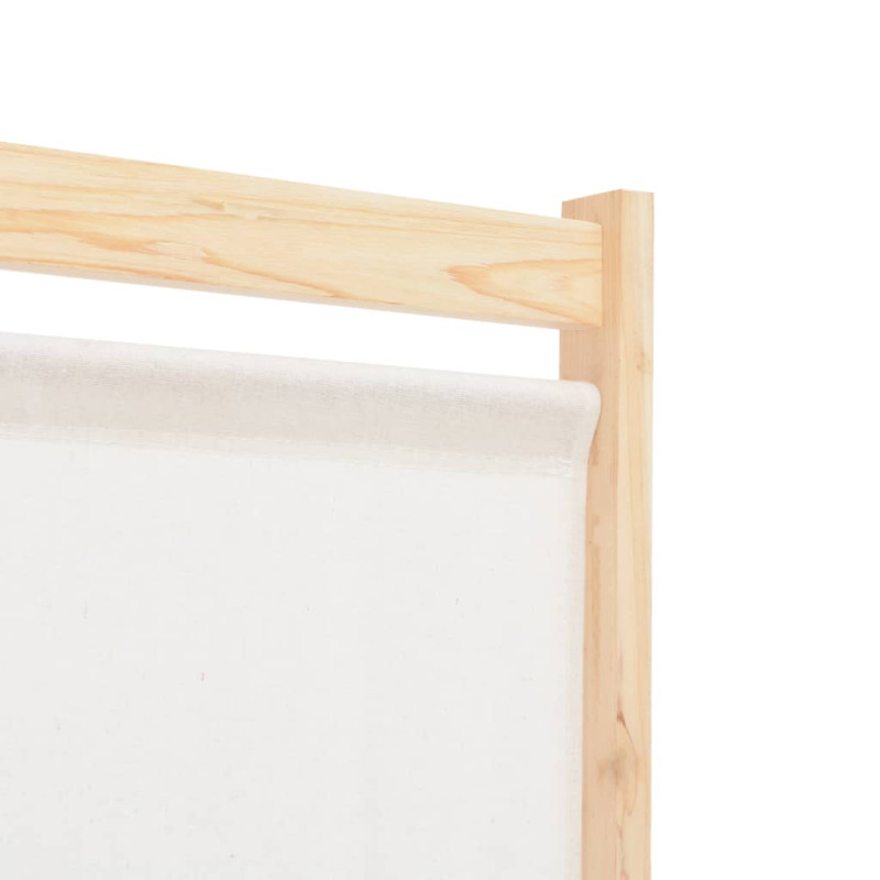 Parawan 6-panelowy, kremowy, 240 x 170 x 4 cm, tkanina