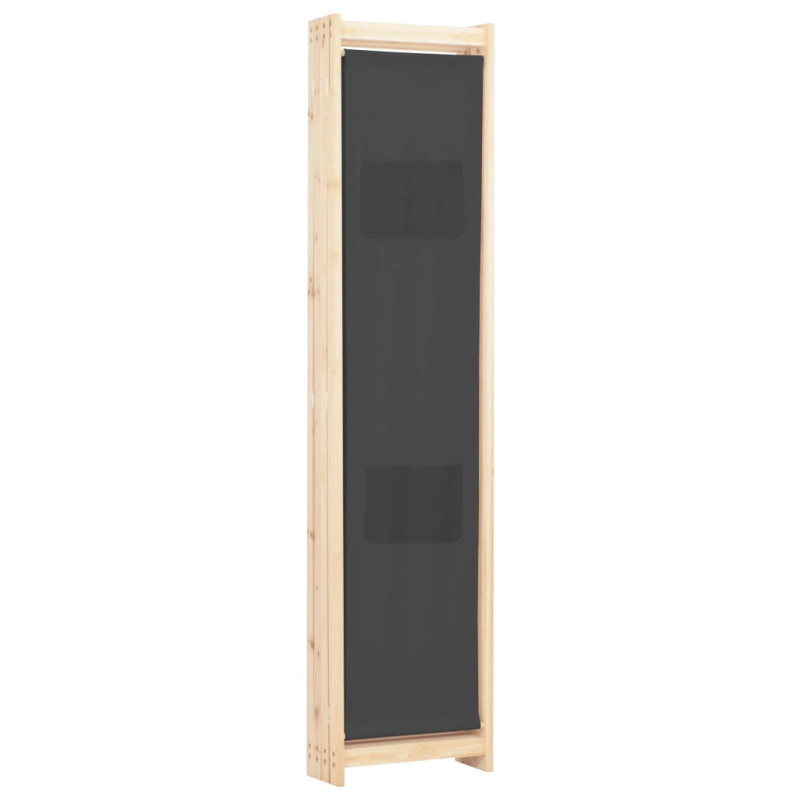 Parawan 4-panelowy, szary, 160x170x4 cm, tkanina