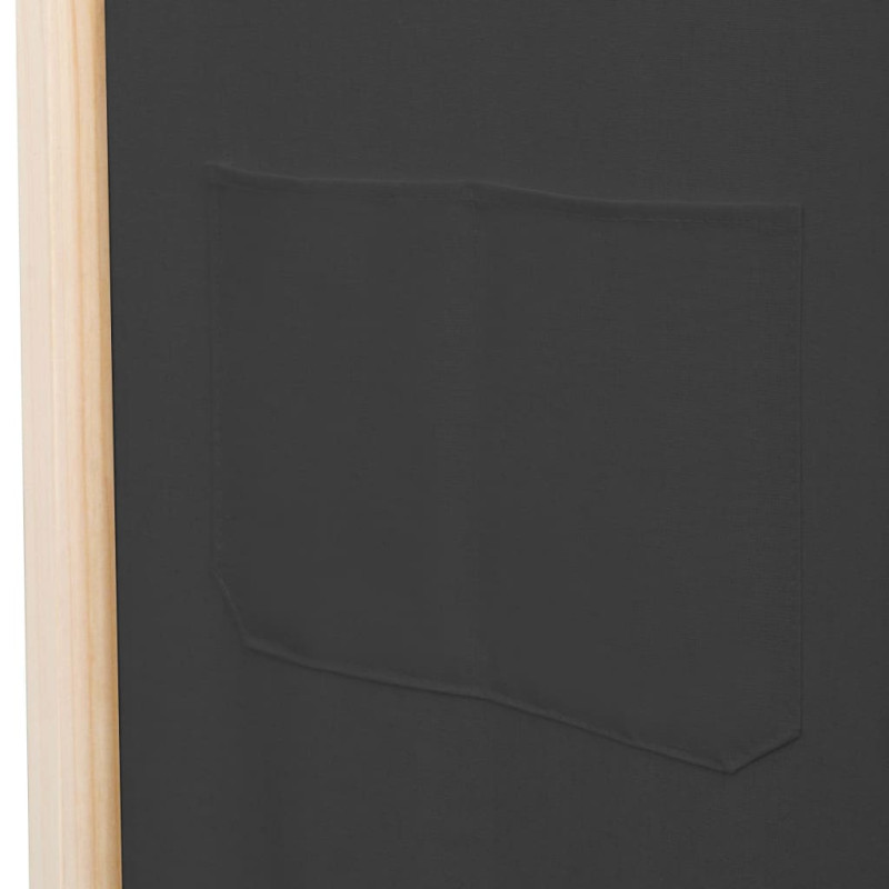 Parawan 4-panelowy, szary, 160x170x4 cm, tkanina