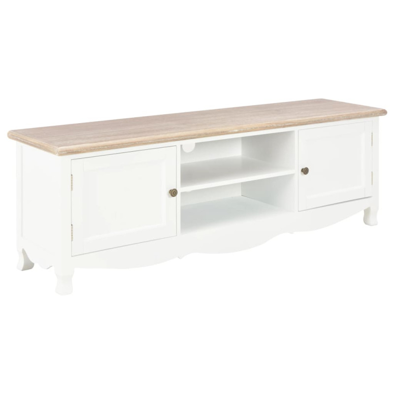 Szafka pod TV, biała, 120 x 30 x 40 cm, drewniana
