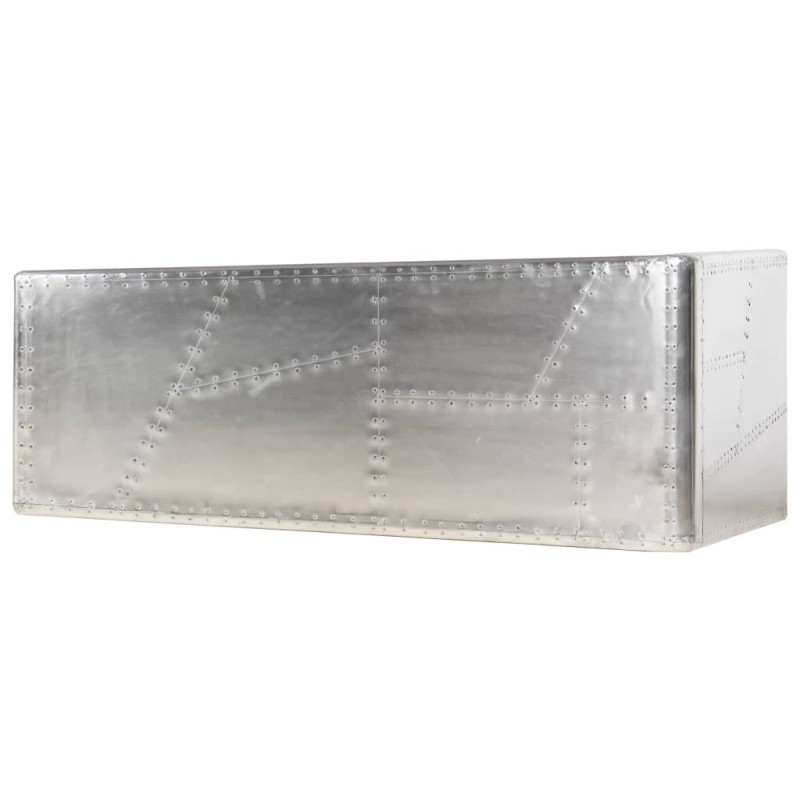 Biurko Aviator, srebrne, 112 x 50 x 76 cm, metalowe