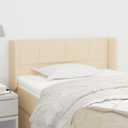 Zagłówek uszak, kremowy, 103x16x78/88 cm, tkanina