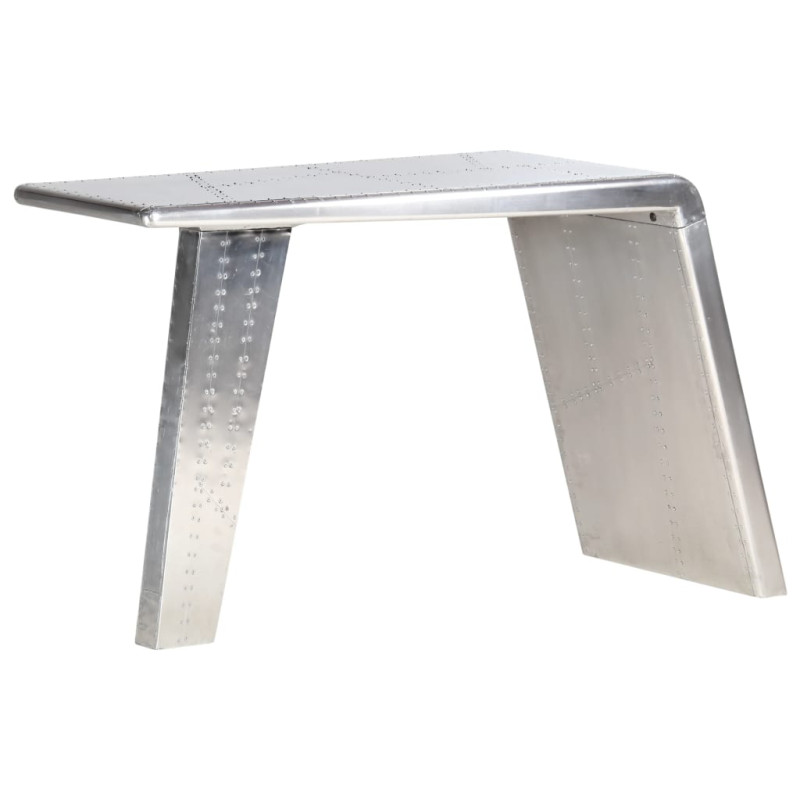 Biurko Aviator, srebrne, 112 x 50 x 76 cm, metalowe