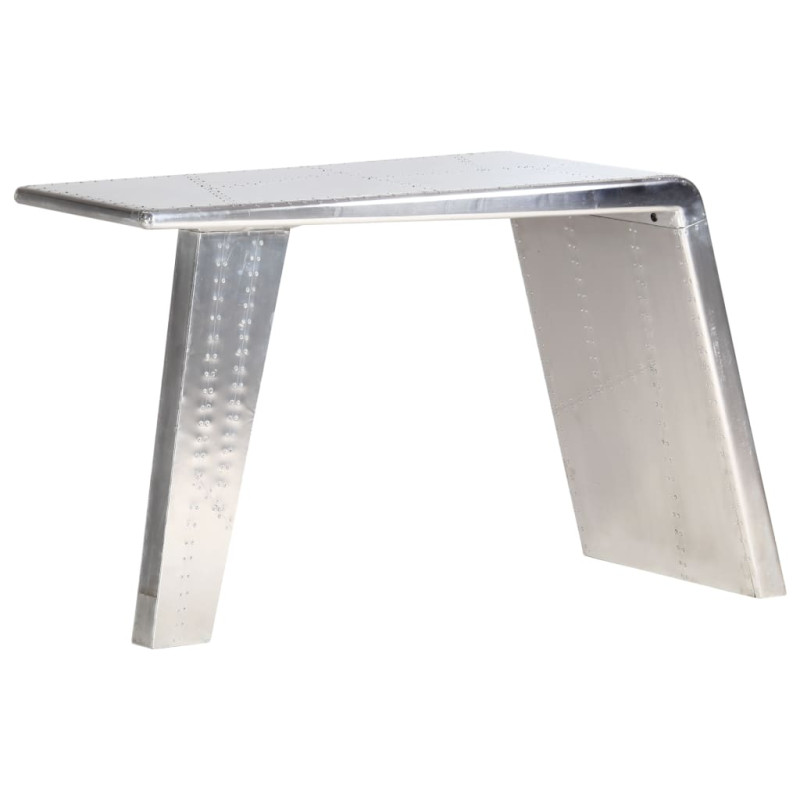 Biurko Aviator, srebrne, 112 x 50 x 76 cm, metalowe