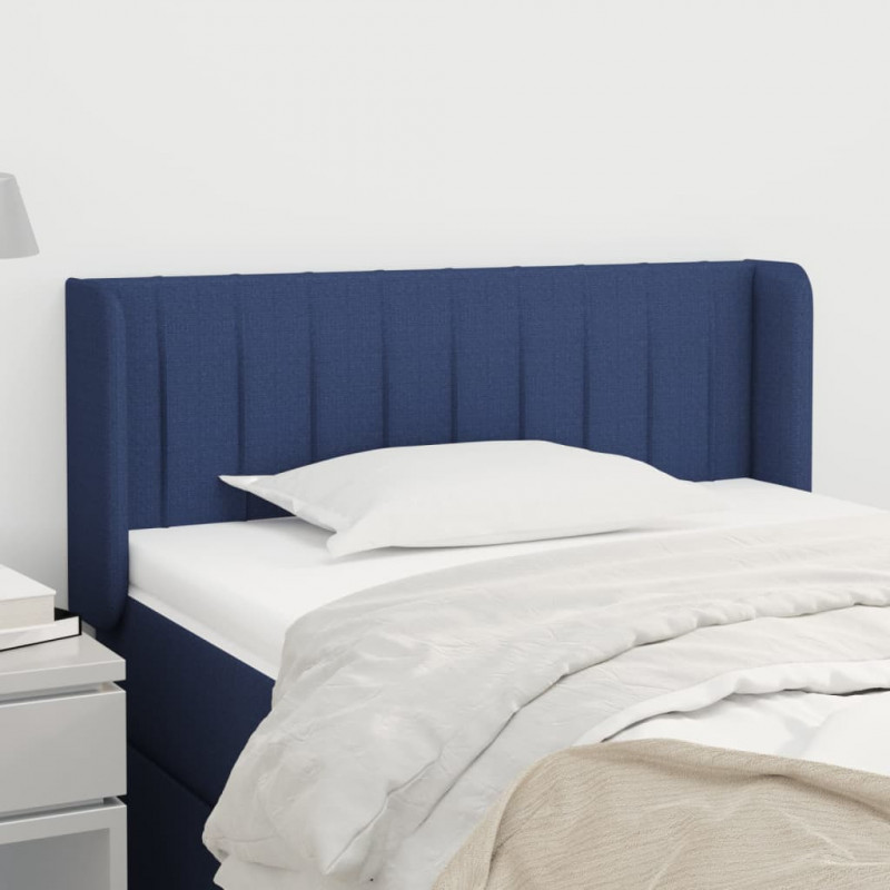 Zagłówek uszak, niebieski, 83x16x78/88 cm, tkanina