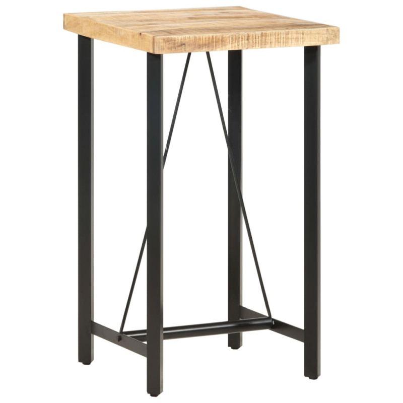 Stolik barowy, 60x60x107 cm, surowe drewno mango