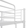 Rama łóżka piętrowego z biurkiem, biała, metalowa, 90 x 200 cm