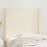 Zagłówek uszak, kremowy, 103x16x118/128 cm, sztuczna skóra