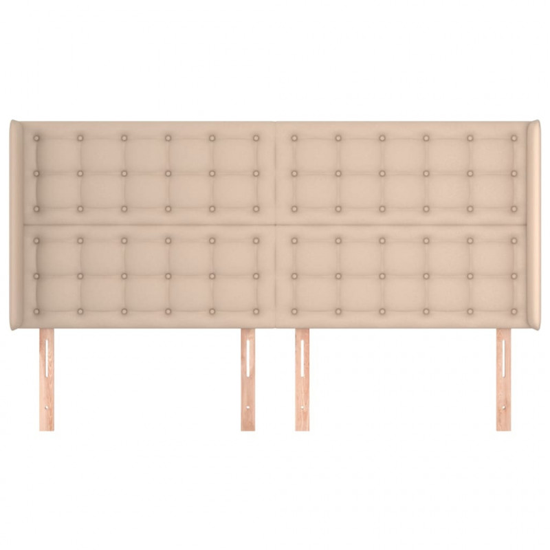 Zagłówek uszak, cappuccino, 203x16x118/128 cm, sztuczna skóra