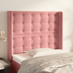 Zagłówek uszak, różowy, 83x16x118/128 cm, aksamit