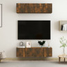 Ścienne szafki TV, 4 szt., przydymiony dąb, 60x30x30 cm