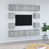 Zestaw 10 szafek TV, szary dąb sonoma, materiał drewnopochodny