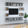Zestaw 10 szafek TV, szary dąb sonoma, materiał drewnopochodny