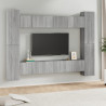 Zestaw 10 szafek TV, szary dąb sonoma, materiał drewnopochodny