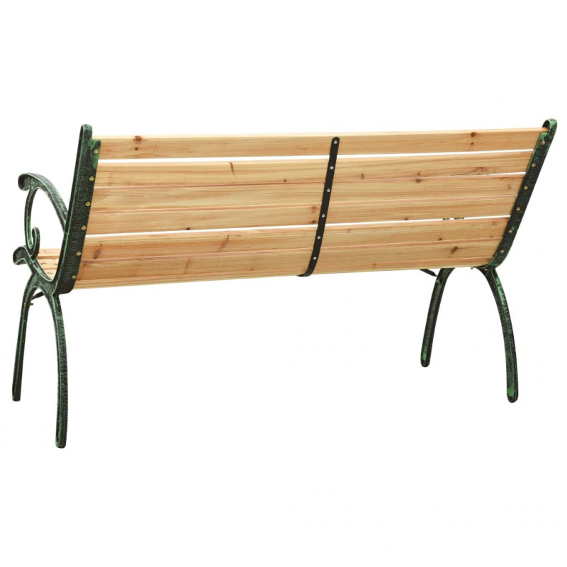 Ławka ogrodowa, 123 cm, żeliwo i lite drewno jodłowe