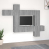 Zestaw 10 szafek TV, szary dąb sonoma, materiał drewnopochodny