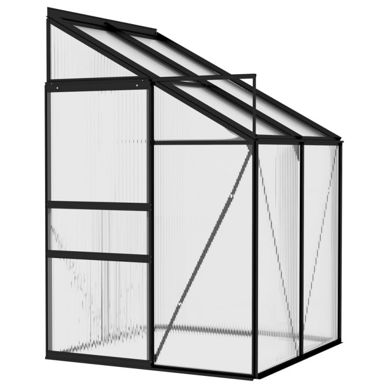 Szklarnia, antracytowa, aluminium, 2,59 m³