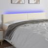 Zagłówek do łóżka z LED, kremowy, 160x5x78/88cm, sztuczna skóra