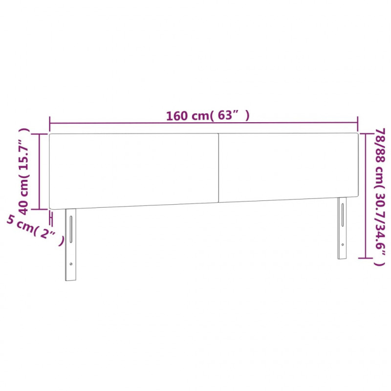 Zagłówek do łóżka z LED, kremowy, 160x5x78/88cm, sztuczna skóra