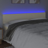 Zagłówek do łóżka z LED, kremowy, 200x5x78/88cm, sztuczna skóra