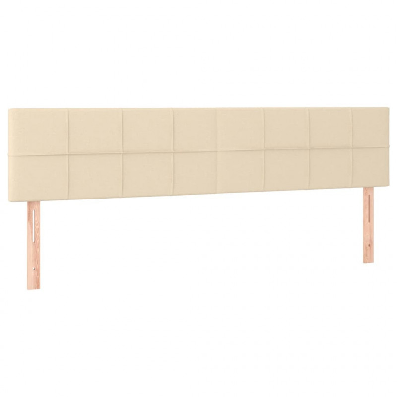Zagłówek do łóżka z LED, kremowy, 200x5x78/88 cm, tkanina