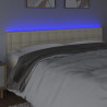 Zagłówek do łóżka z LED, kremowy, 160x5x78/88cm, sztuczna skóra