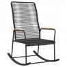 Ogrodowy fotel bujany, czarny, 59x79,5x104 cm, rattan PVC