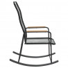 Ogrodowy fotel bujany, czarny, 59x79,5x104 cm, rattan PVC