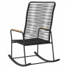 Ogrodowy fotel bujany, czarny, 59x79,5x104 cm, rattan PVC