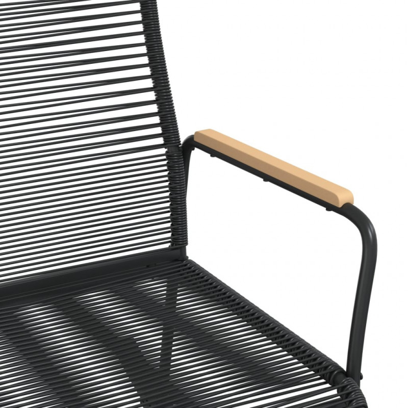 Ogrodowy fotel bujany, czarny, 59x79,5x104 cm, rattan PVC