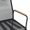 Ogrodowy fotel bujany, czarny, 59x79,5x104 cm, rattan PVC