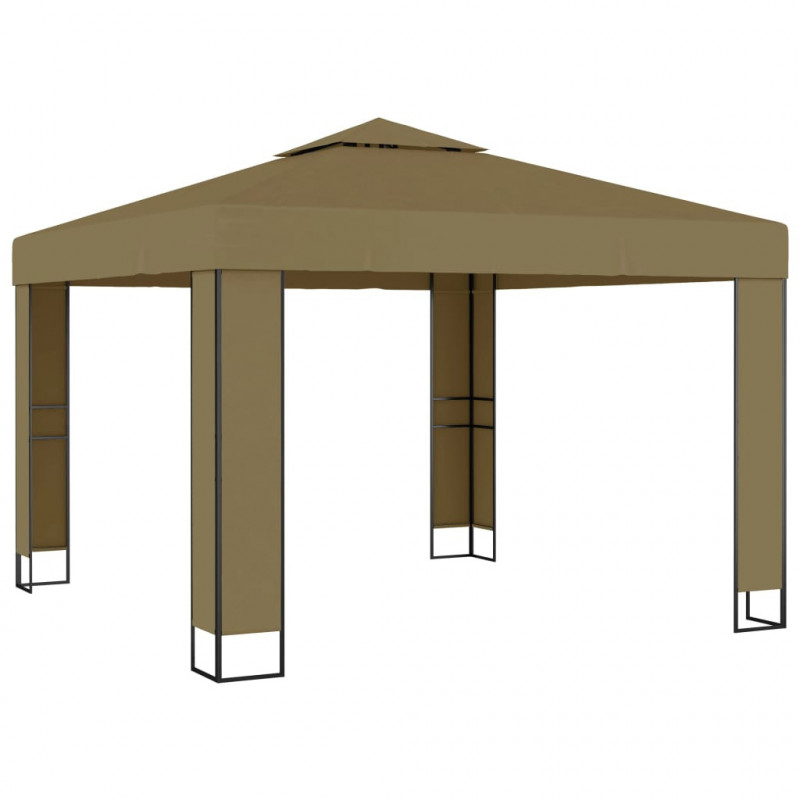 Altana z podwójnym dachem, 3x3x2,7 m, taupe, 180 g/m²