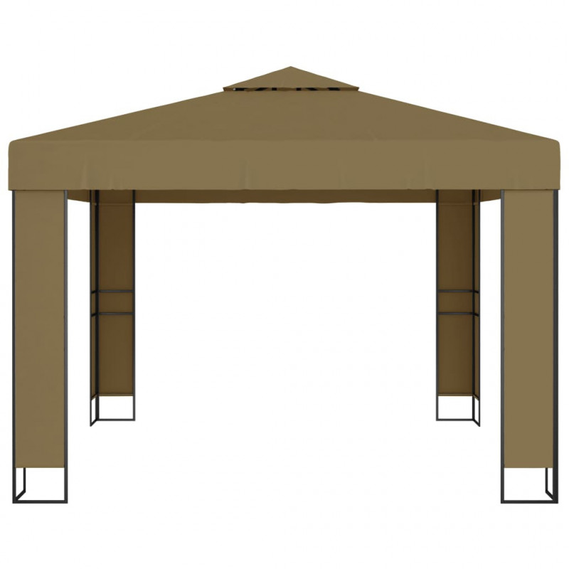 Altana z podwójnym dachem, 3x3x2,7 m, taupe, 180 g/m²