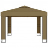 Altana z podwójnym dachem, 3x3x2,7 m, taupe, 180 g/m²