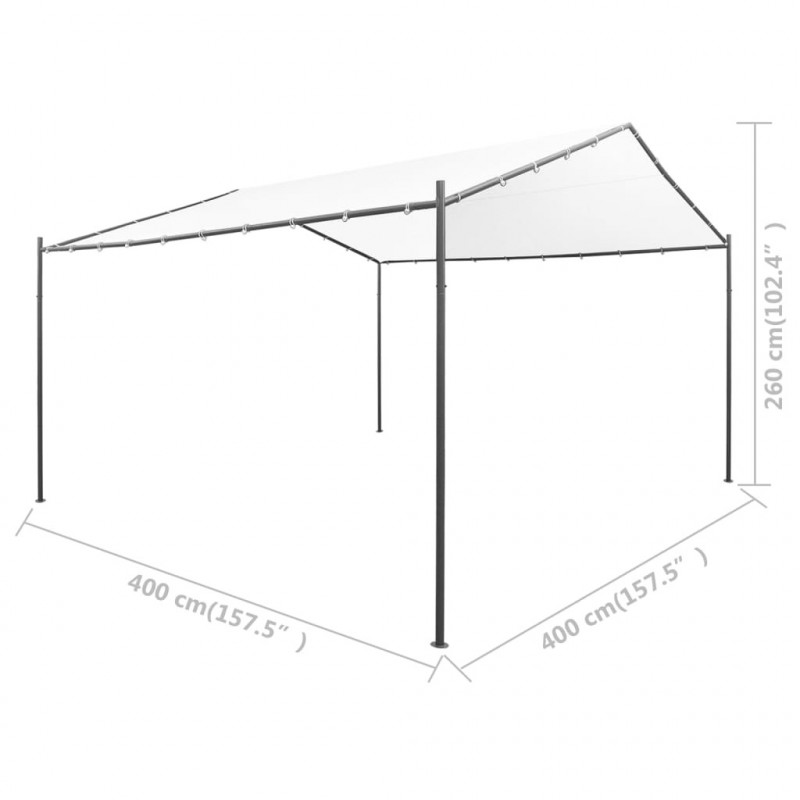 Altana ogrodowa, 400x400x260 cm, biała, 180 g/m²