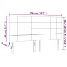 Zagłówek do łóżka z LED ciemnobrązowy 200x5x118/128 cm tkanina